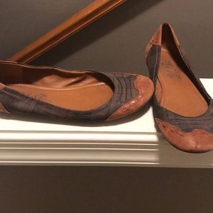 Nine West Plaid Flats